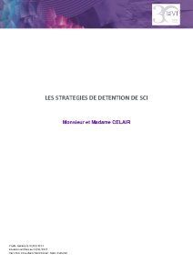 SCI – Les stratégies de détention
